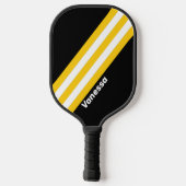 Bumblebee nostalgische strepen met naam pickleball paddle (Achterkant)