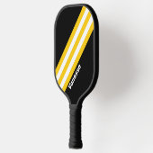 Bumblebee nostalgische strepen met naam pickleball paddle (Links)