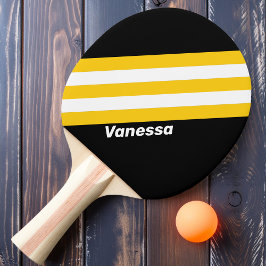 Bumblebee Nostalgische Strepen met Naam Tafeltennisbatje