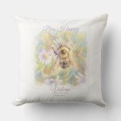 Bumblebee Nursery Pillow | Whimsical Garden Kussen (Voorkant)