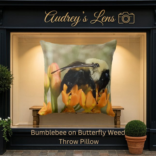 Bumblebee on Butterfly Weed Kussen (Creator heeft geüpload)