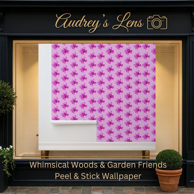 Bumblebee on Pink Cosmos Flower Behang (Creator heeft geüpload)