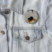 Bumblebee op bloemenbadge ronde button 5,7 cm (In situ)