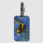 Bumblebee op Blue Thistle Bagagelabel (Voorkant (verticaal))