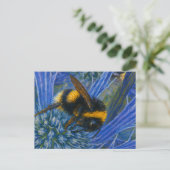 Bumblebee op Blue Thistle Briefkaart (Staand voorkant)