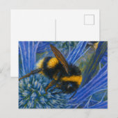 Bumblebee op Blue Thistle Briefkaart (Voorkant / Achterkant)