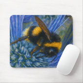 Bumblebee op Blue Thistle Muismat (Met muis)