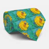 Bumblebee op Cosmos - blauw Stropdas (Opgerold)