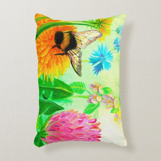 Bumblebee op dandelion accent kussen (Voorkant(Verticaal))