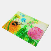 Bumblebee op dandelion deurmat (Schuin)