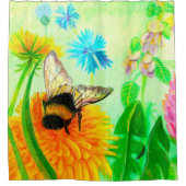 Bumblebee op dandelion douchegordijn (Voorkant)