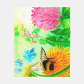 Bumblebee op dandelion fleece deken (Voorkant)