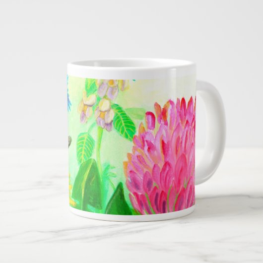 Bumblebee op dandelion grote koffiekop (Voorkant rechts)