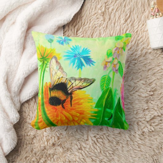 Bumblebee op dandelion kussen (Deken)