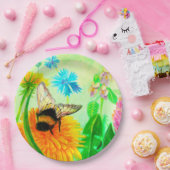 Bumblebee op dandelion papieren bordje (Feest)