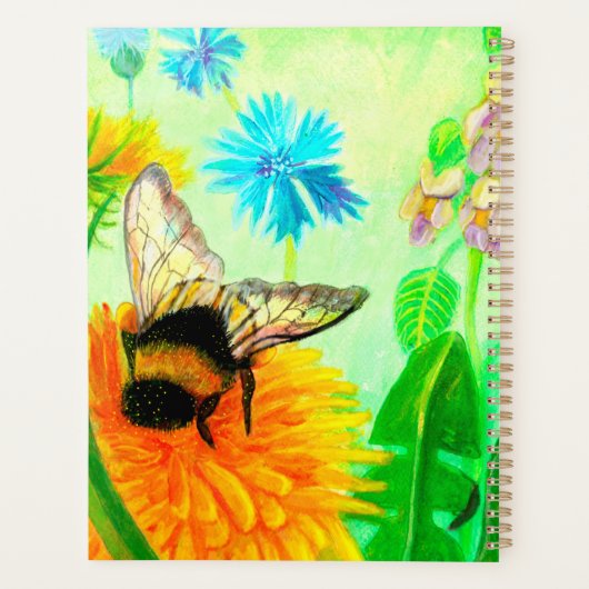 Bumblebee op dandelion planner (Achterkant)