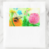 Bumblebee op dandelion rechthoekige sticker (Tas)