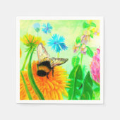 Bumblebee op dandelion servet (Voorkant)