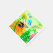 Bumblebee op dandelion servet (Hoek)