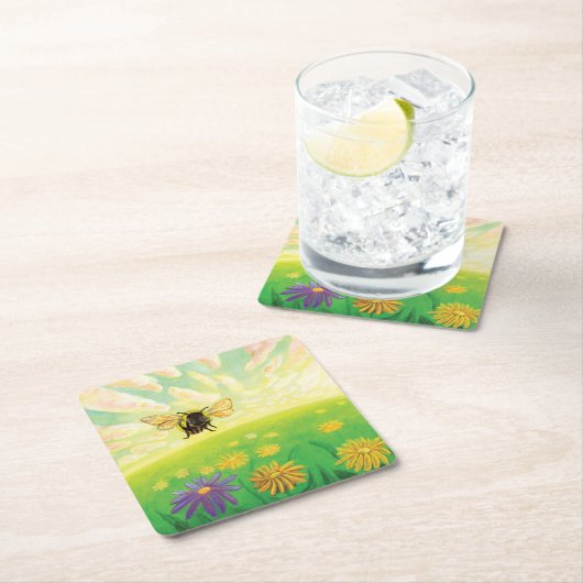 Bumblebee op de horizon kartonnen onderzetters (Insitu)