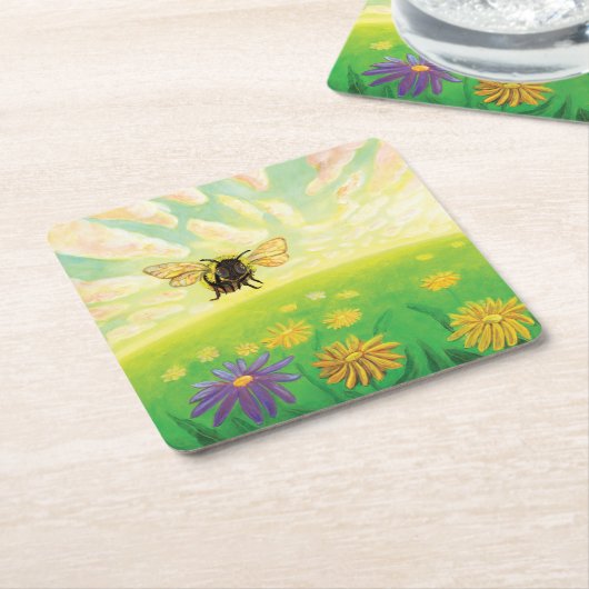 Bumblebee op de horizon kartonnen onderzetters (Schuin)