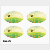 Bumblebee op de horizon ovale sticker (Vel)