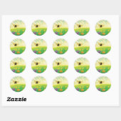 Bumblebee op de horizon ronde sticker (Vel)