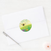 Bumblebee op de horizon ronde sticker (Envelop)