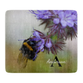 Bumblebee op een Blue Tansy Glass snijplank