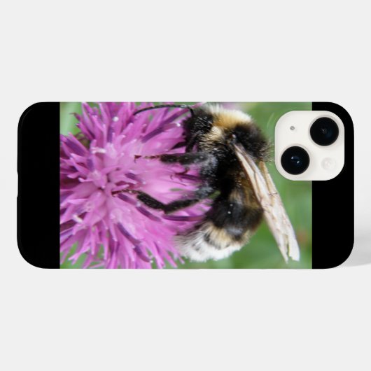 Bumblebee op een Thistle Case-Mate iPhone Case (Achterkant (horizontaal))