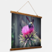 Bumblebee op een Thistle Hangend Wandkleed (Gebogen)