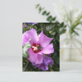 Bumblebee op Hibiscus Flower Feestdagenkaart (Staand voorkant)