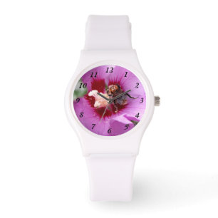 Bumblebee op Hibiscus Flower Horloge