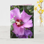 Bumblebee op Hibiscus Flower Kaart (Gele Bloem)