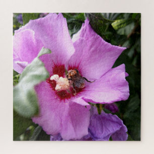 Bumblebee op Hibiscus Flower Legpuzzel