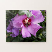 Bumblebee op Hibiscus Flower Legpuzzel (Horizontaal)
