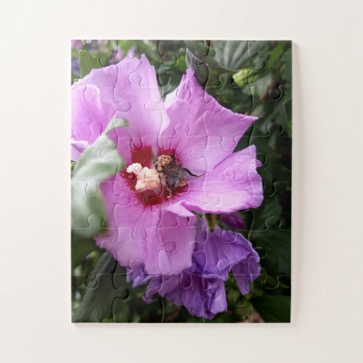 Bumblebee op Hibiscus Flower Legpuzzel (Verticaal)