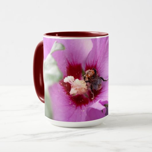 Bumblebee op Hibiscus Flower Mok (Voorkant links)