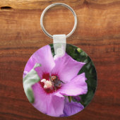 Bumblebee op Hibiscus Flower Sleutelhanger (Achterkant)