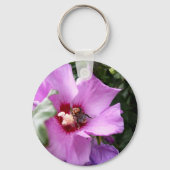 Bumblebee op Hibiscus Flower Sleutelhanger (Achterkant)