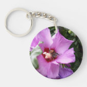 Bumblebee op Hibiscus Flower Sleutelhanger (Voorkant)