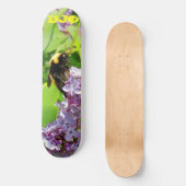 Bumblebee op Lila Struik met je initialen Persoonlijk Skateboard (Voorkant)