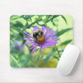 Bumblebee op Paarse Daisy Muismat (Met muis)