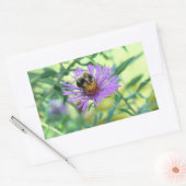 Bumblebee op Paarse Daisy Rechthoekige Sticker (Envelop)