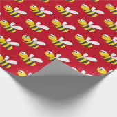 Bumblebee op rood cadeaupapier (Hoek)
