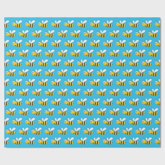 Bumblebee op Turquoise Blue Cadeaupapier (Vlak)