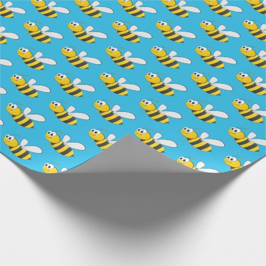 Bumblebee op Turquoise Blue Cadeaupapier (Hoek)