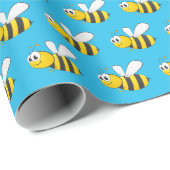 Bumblebee op Turquoise Blue Cadeaupapier (Rol Hoek)