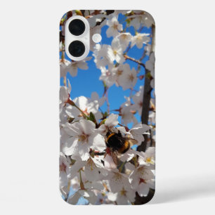 Bumblebee op wilde kersenbloei iPhone 16 plus hoesje