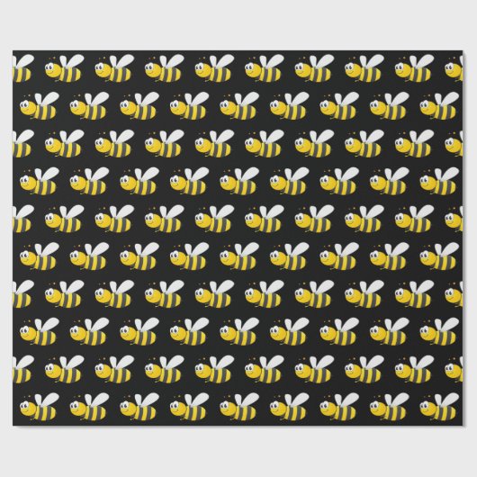 Bumblebee op zwart cadeaupapier (Vlak)